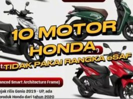 Motor honda yang tidak menggunakan rangka esaf